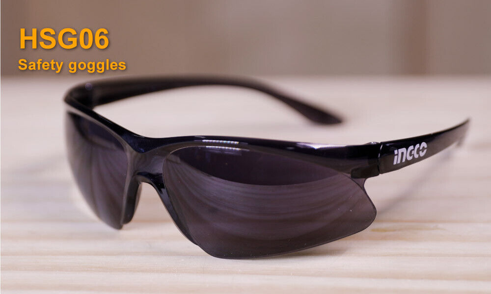 INGCO Lightweight Safety Glasses with Dark Shade 8 - Comfortable, Wide Visual Field, Dust Proof Eye Protect Goggles