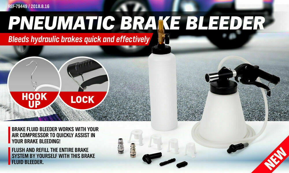 Pneumatic Brake Fluid Bleeder with Auto-Refill Kit
