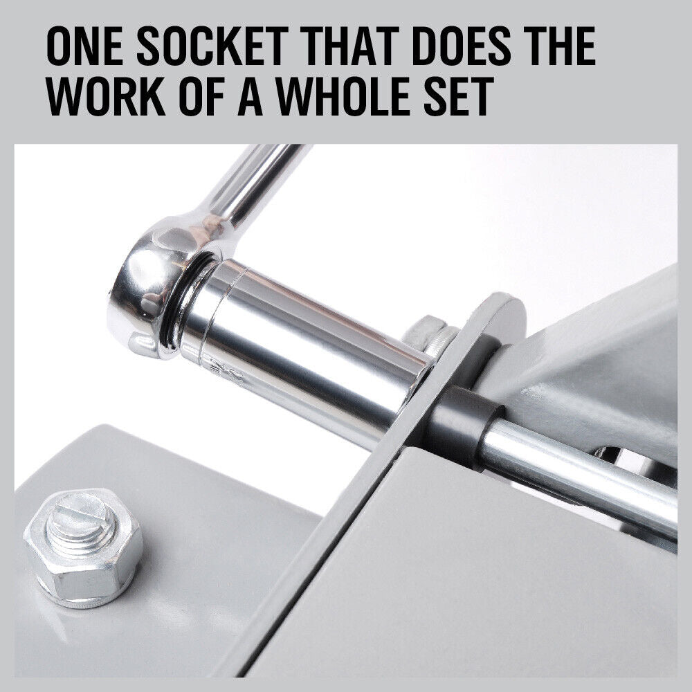 3Pc Universal Socket Wrench Set with Power Drill Adapter - Gator Grip Size 7mm to 19mm