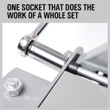 3Pc Universal Socket Wrench Set with Power Drill Adapter - Gator Grip Size 7mm to 19mm