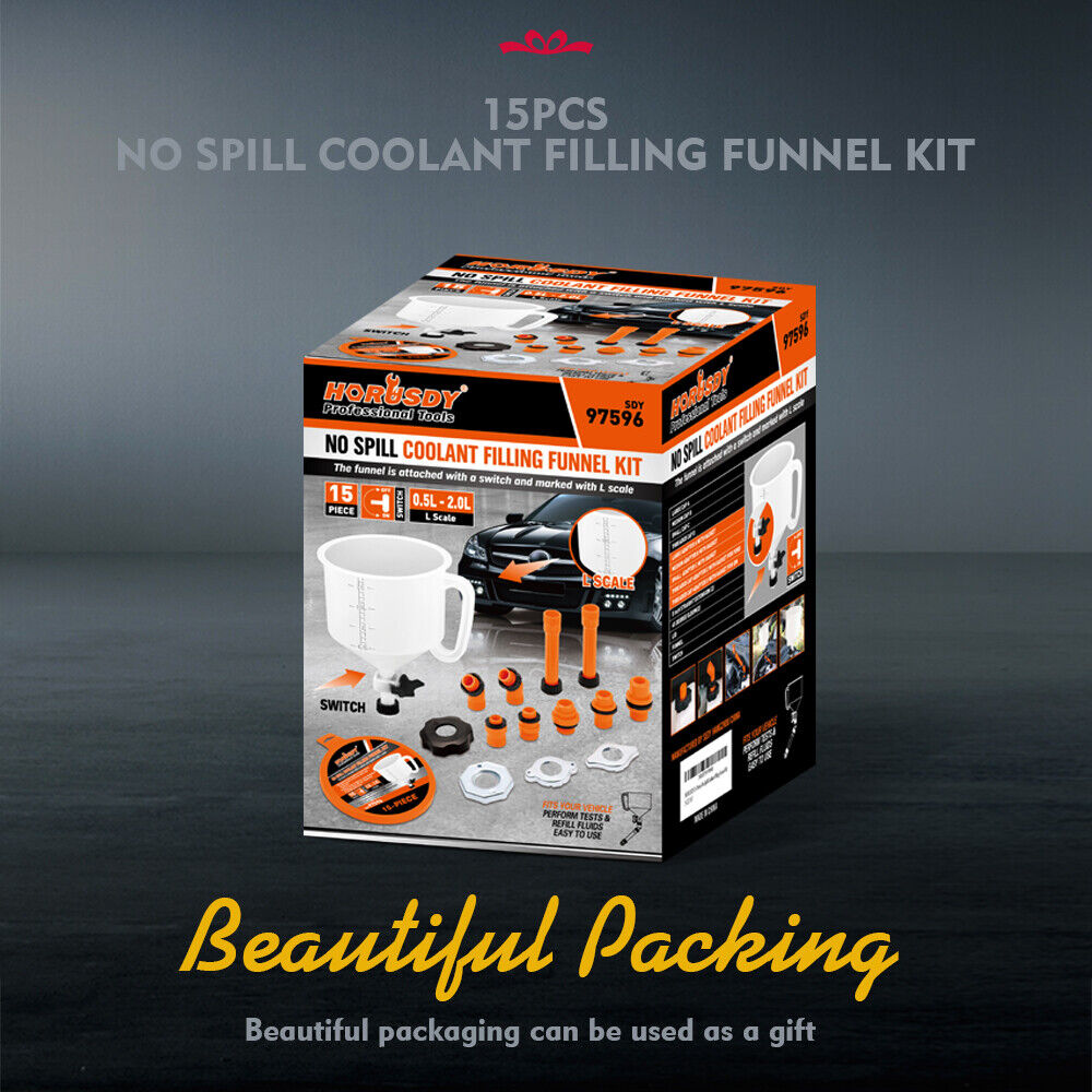  ELEAD 15 PCS No-Spill Coolant Funnel Kit Radiator