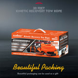 HORUSDY 30FT Heavy-Duty Nylon N66 Kinetic Recovery Tow Rope with 48000 Lbs Break Strength for Off-Road Recovery