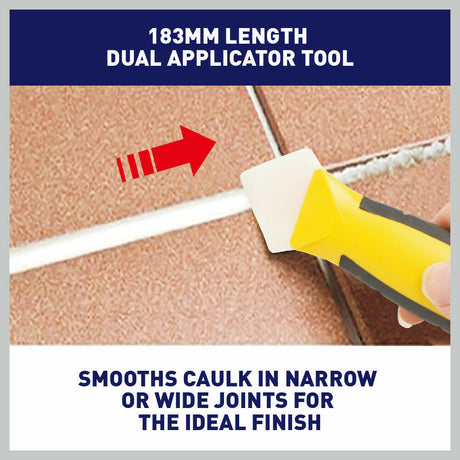 Comprehensive 3-piece scraper set for easy caulking and sealant removal, including a finishing tool, plastic scraper, and caulk nozzle with storage bag.