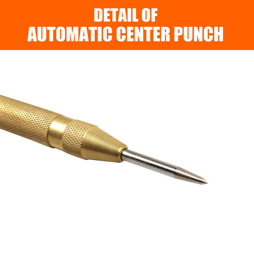 Gold 125mm/5-Inch Automatic Centre Punch with Adjustable Spring Load and Knurled Steel Handle for Metalwork