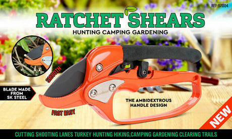 Heavy Duty Ratchet Pruning Shears with SK Steel Blade