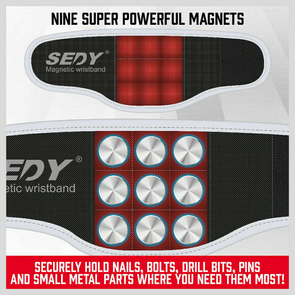 Durable 1680d ballistic material Magnetic Wrist Band Tool Holder featuring strong rare earth magnets. Designed for hands-free convenience, it securely holds screws, nails, and nuts. Breathable mesh interior ensures comfort, while the adjustable hook and loop closure fits most wrist sizes. Ideal for wrapping around wrists, belts, or tool bags for easy access to small parts.