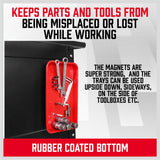 4Pc Magnetic Parts Holder Set | Wrist Band & Trays | Screws Nuts Storage | Stainless Steel