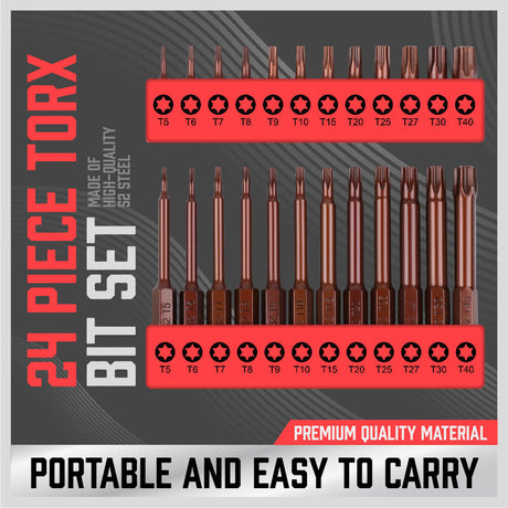 High-Precision Torx Bit Set for Screwdrivers and Drills