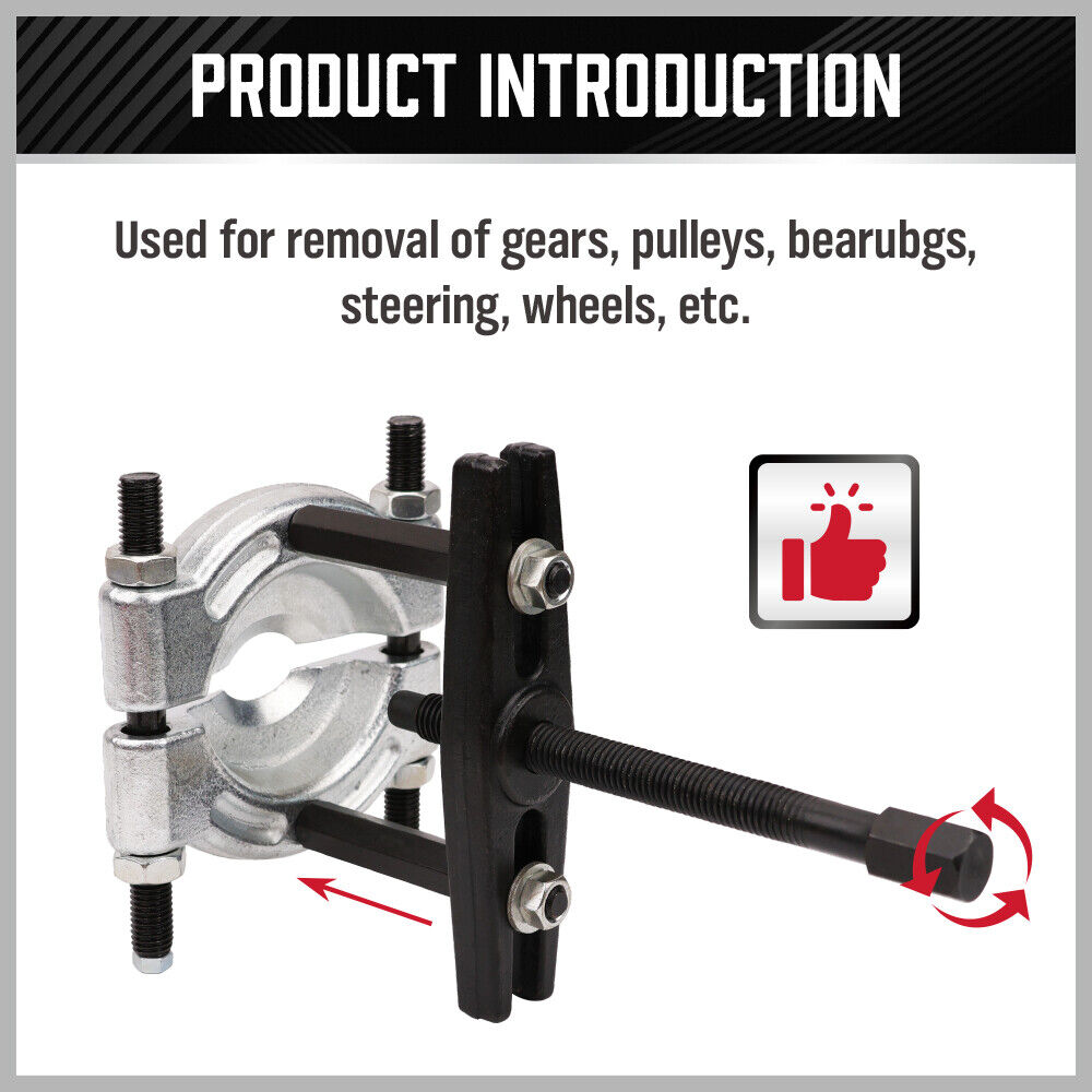 12-Piece Bearing Splitter and Gear Puller Tool Set for Smooth Removal of Bearings, Pulleys, and Steering Wheels