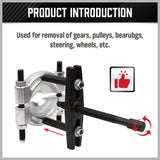 12-Piece Bearing Splitter and Gear Puller Tool Set for Smooth Removal of Bearings, Pulleys, and Steering Wheels