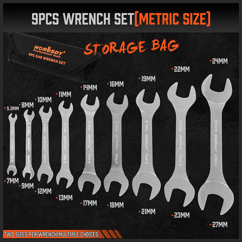 Super Thin 18-Piece Wrench Set with Pouch