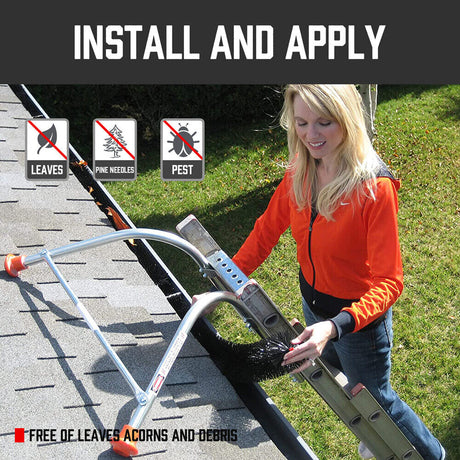 Set of 12/24 Heavy Duty 98x10cm Gutter Brushes for Effective Leaf and Debris Guarding in Roof Gutters