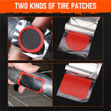 HORUSDY 8-Piece Bike Repair Kit with Adhesive, Tire Patches, Metal Rasp, and Rubber Hoses for Quick Puncture Fixes