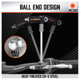 Premium T-Handle Allen Wrench Set - Versatile 2-way use. Comfortable grip. Ball end for tight spaces. Wall-mountable.