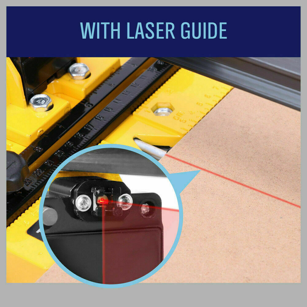 Professional 600mm Manual Tile Cutter with Laser Guide - Features Titanium Cutting Wheel, Non-Slip Bed, and Adjustable Table