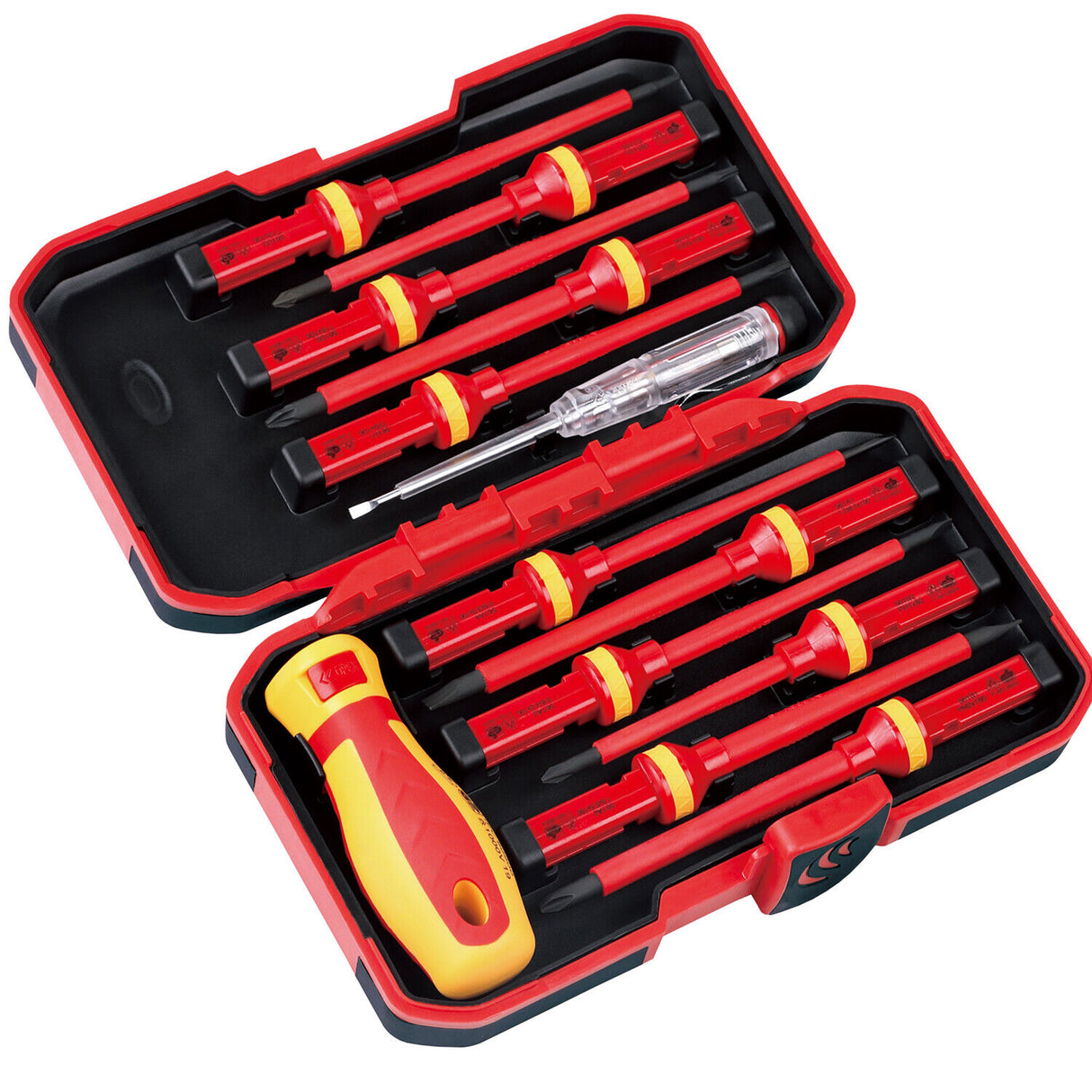 SEDY 13-Piece VDE Certified 1000V Insulated Electrician Screwdriver Set with Magnetic Tips and Replaceable Handle