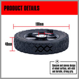 Durable 8-Inch Trolley Wheel with Solid Plastic Rim for Lawnmowers - 12MM Bore Size, Lightweight and Puncture-Proof