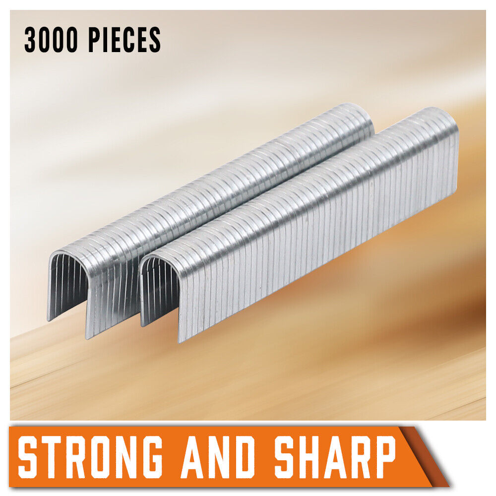 Box of 3000 Silver U-Type Staples, 12mm Depth for Stapler Gun, Woodworking Essentials