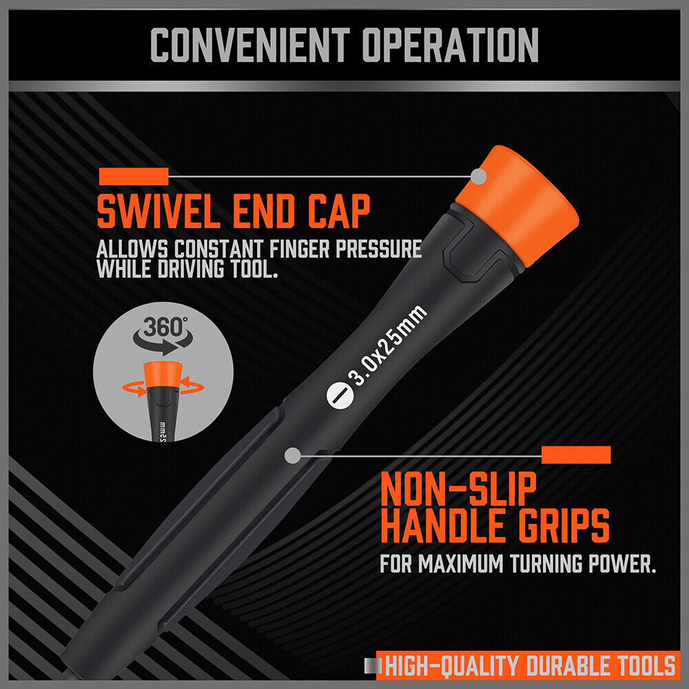 6Pc Precision Screwdriver Kit for Electronic Repairs - Includes Phillips & Slotted Drivers with Magnetic Tips and Storage Case