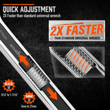 HORUSDY 2-Piece Universal Wrench Set, 8-inch and 10-inch, Adjustable for SAE and Metric Sizes, Full Steel with Mirror Polish Finish