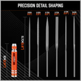 7Pc Mini Needle File Set with Interchangeable Handle - 157mm Long, Ideal for Wood and Metal Carving
