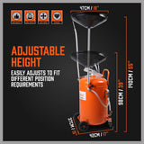 HORUSDY 80L Pneumatic Waste Oil Drainer with Extractor Hose, 98-140cm Adjustable Height, 10L Collection Pan, for Efficient Workshop Fluid Management