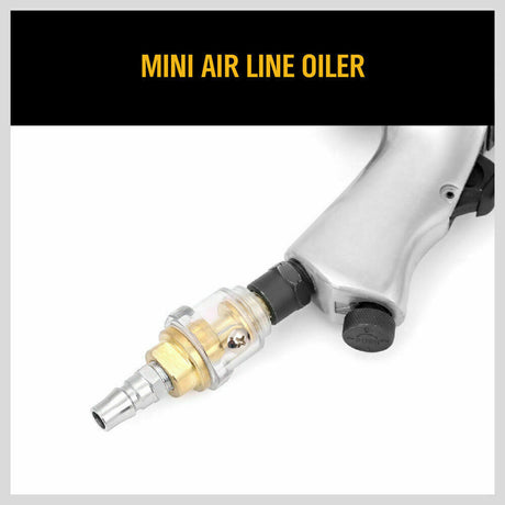 Complete 17-piece pneumatic air impact wrench kit with metric sockets and accessories for automotive and workshop use