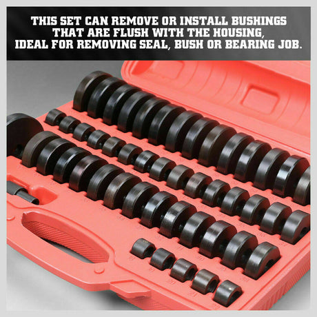 Comprehensive 52-Piece Bearing, Bushing, and Seal Driver Set - Ranging from 18mm to 75mm for Versatile Mechanical Use