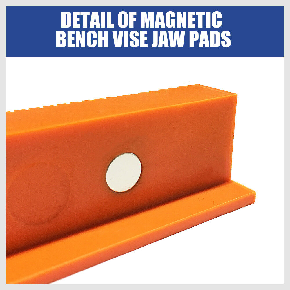 Versatile Magnetic Bench Vice Jaw Pads, 4.5"/6" size, Multi-Groove Design for Firm Grip on Varied Objects, Suitable for DIY, Craft, and Precision Work