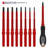 10-Piece Insulated Screwdriver Set for Electricians with Interchangeable Magnetic Tips and 1000V Safety Rating