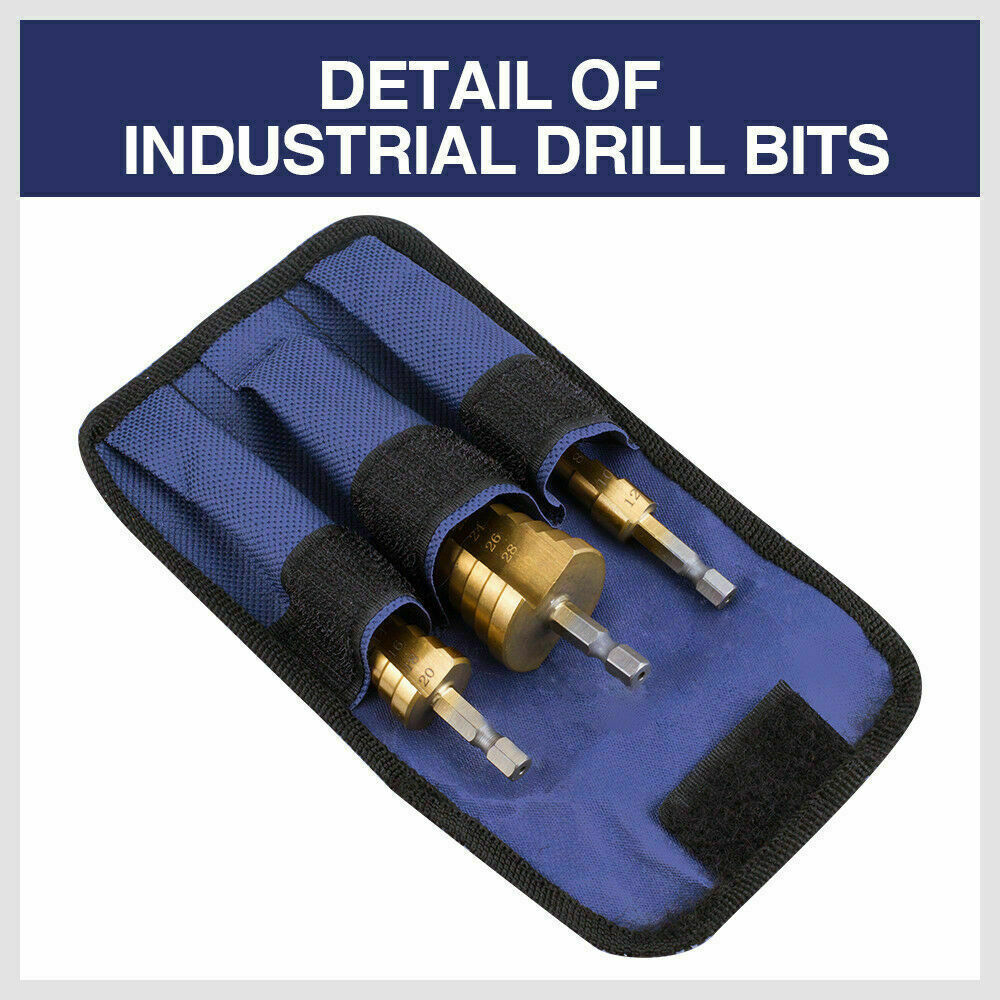  Set of HSS Steel Step Cone Drill Bits