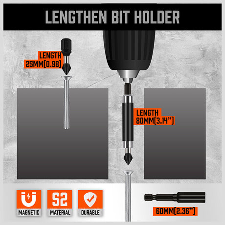 Comprehensive 34Pc Impact Screwdriver and Nut Driver Bit Set with Quick Release