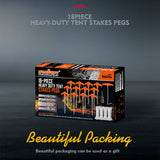HORUSDY 18PCS Camping Tent Pegs Kit with Magnetic Socket and Accessories, Perfect for Secure and Easy Tent Setup