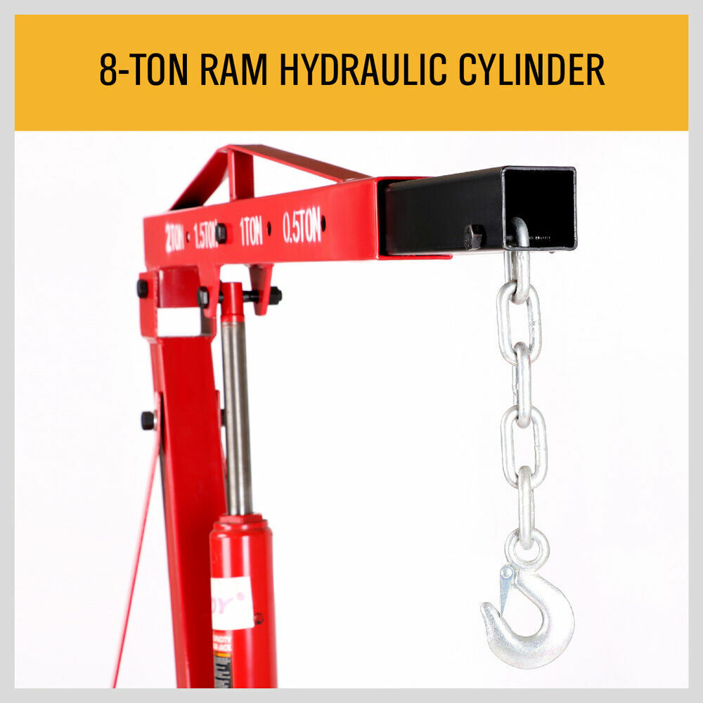 2-Ton Hydraulic Engine Crane: Foldable, durable, and versatile lifting tool for automotive and repair shops