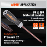 Premium Magnetic Torx Screwdriver Set - Tamper Proof Star Key, S2 Steel, comfortable grip, organized storage in cloth bag.