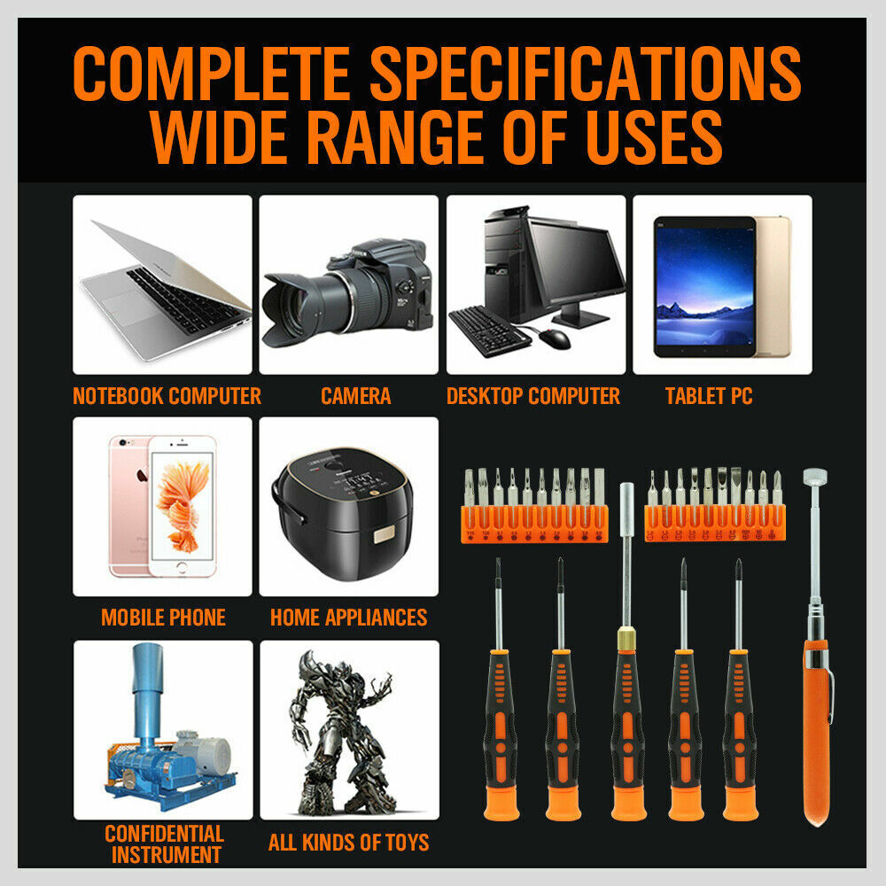 Versatile 26-Piece Precision Screwdriver Set with Magnetic Pickup Tool and Multiple Bit Types