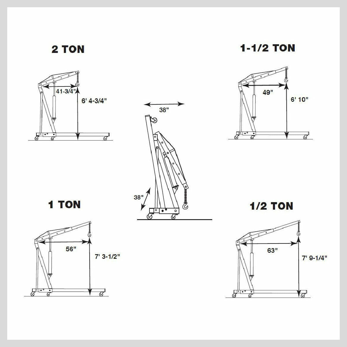 2-Ton Hydraulic Engine Crane: Foldable, durable, and versatile lifting tool for automotive and repair shops