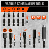 Comprehensive 34Pc Impact Screwdriver and Nut Driver Bit Set with Quick Release
