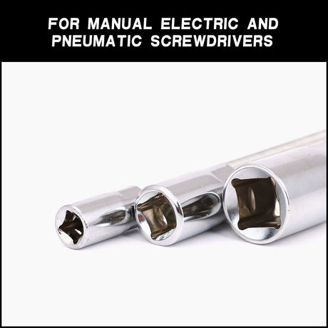 Durable 3-Piece Flexible Socket Extension Bar Set for 1/2", 1/4", 3/8" drives, featuring high hardness and magnetic device for secure socket hold.