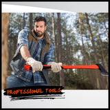 HORUSDY 797mm Long Axe with Durable Fiberglass Handle and Drop-Forged Polished Steel Head, Ideal for Camping and Timber Work