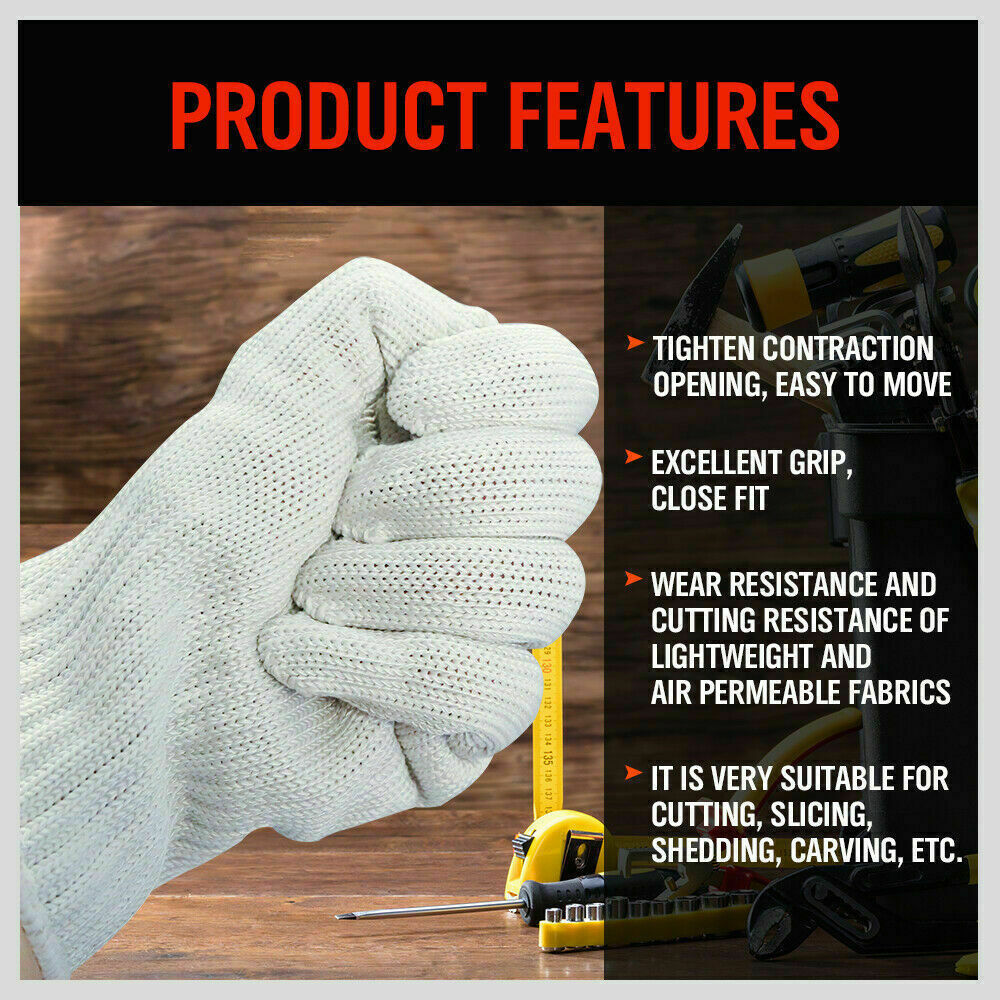 Pair of Level 5 Cut Resistant Gloves, designed for maximum safety in kitchens and butcher shops. Flexible, durable, and easy to clean, with extended cuff for enhanced wrist protection