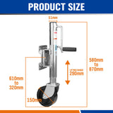 Durable 6-Inch Trailer Jockey Wheel with Swivel and Swing Up Function - 1200LBS Capacity for Caravan and Boat Trailers