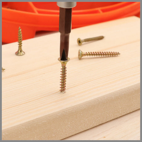 HORUSDY Screw Assortment Set - 421 Pieces including Hex Wood Screws, Chipboard Screws, Wall Plugs for Robust Fixing in Drywall and Wood Surfaces