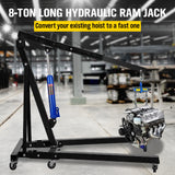 HORUSDY 8 Ton Hydraulic Long Ram Jack, 66cm-116cm Lifting Range, Sturdy Steel Construction, Ideal for Shop Cranes and Engine Hoists