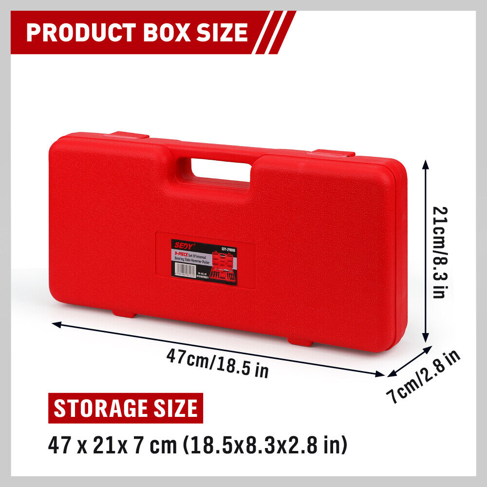 SEDY 9Pcs Inner Bearing Puller Set with Slide Hammer and Multiple Size Adapters for Internal Blind Hole Removal