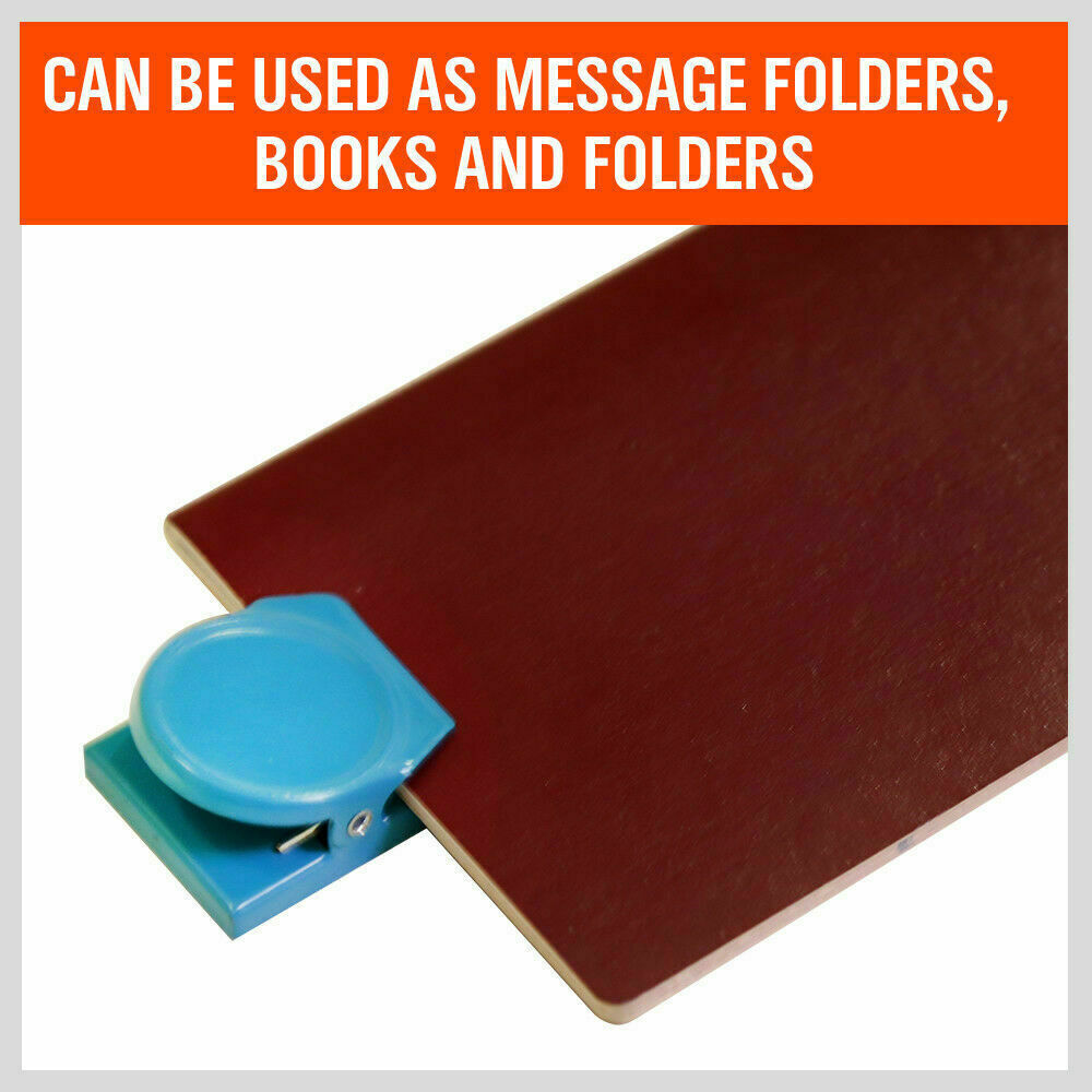 Colorful set of 16 magnetic spring clamps in green, pink, orange, and blue, perfect for holding notes on refrigerators or metal surfaces