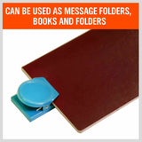 Colorful set of 16 magnetic spring clamps in green, pink, orange, and blue, perfect for holding notes on refrigerators or metal surfaces