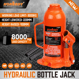 HORUSDY 8-Ton Hydraulic Bottle Jack, Steel Lifting Saddle, 228cm-458cm Height, AS/NZS 2693:2007 Compliant, for Secure Heavy-Duty Lifting