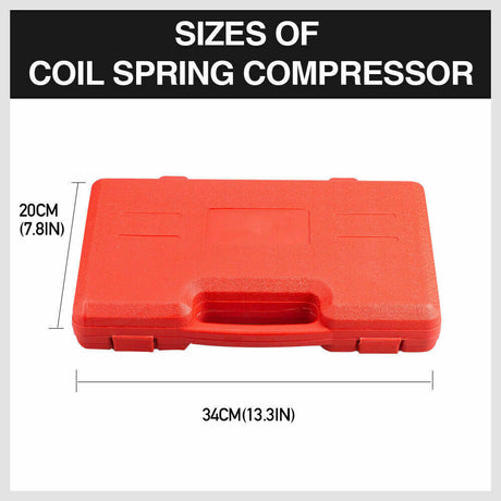  Heavy-duty coil spring compressor set for car and truck shock absorber replacement with storage case.