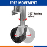Durable 6-Inch Trailer Jockey Wheel with Swivel and Swing Up Function - 1200LBS Capacity for Caravan and Boat Trailers